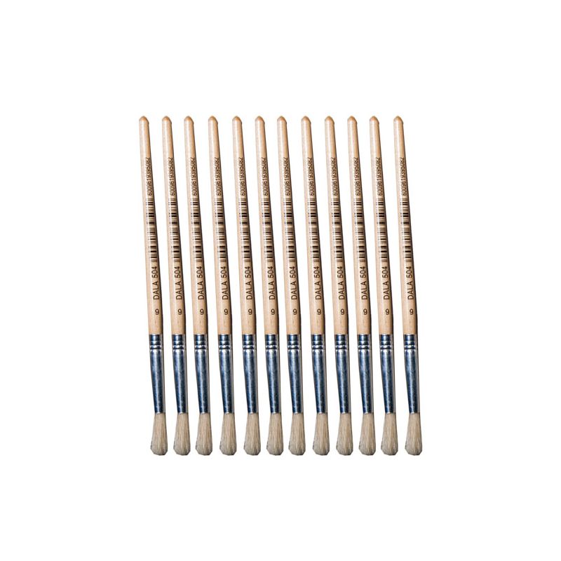 Brushes Round (Hog Hair) 6 S/H - 12pc