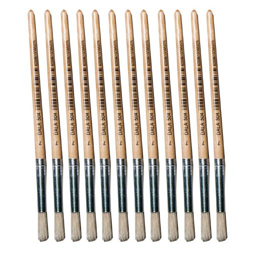 Brushes Round (Hog Hair) 7 S/H - 12pc
