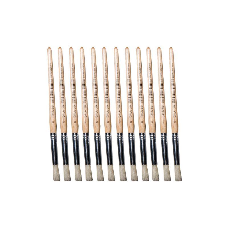 Brushes Round (Hog Hair) 8 S/H - 12pc