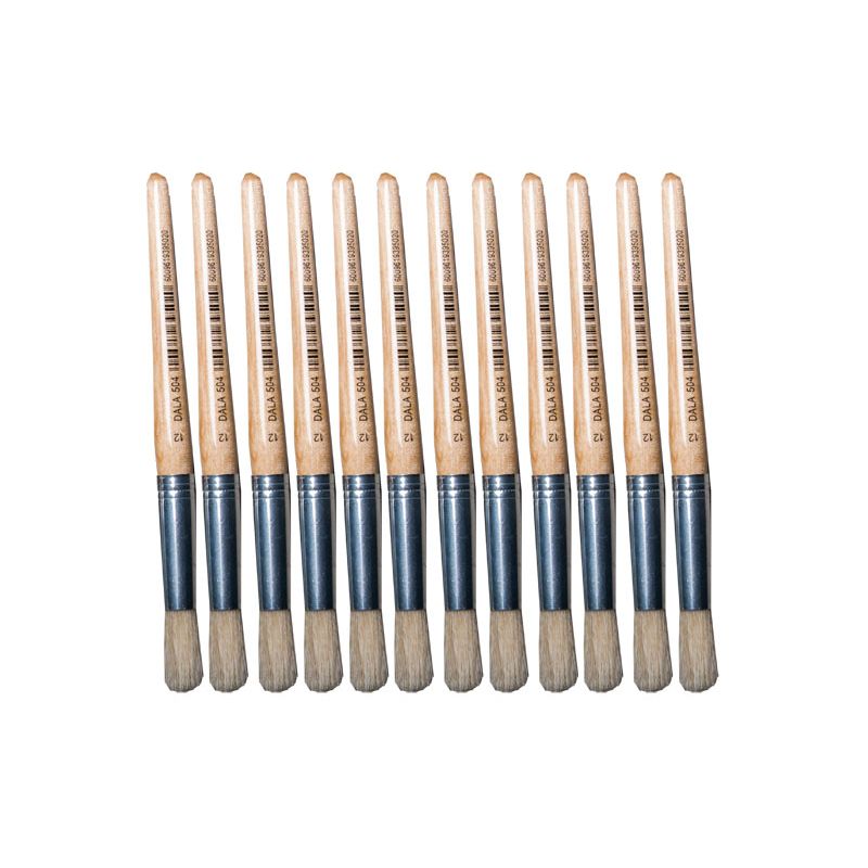 Brushes Round (Hog Hair) 12 S/H -  12pc
