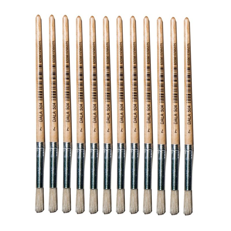 Brushes Round (Hog Hair) 7 S/H - 12pc