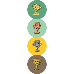SMILING TROPHIES (60 STICKERS)