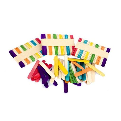 Craft Sticks - 65x10mm Coloured (100pc)