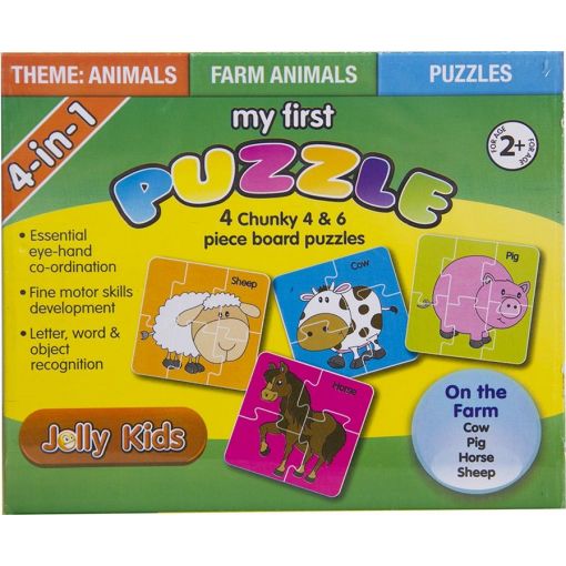 My First 4in1 Puzzle - Farm Animals (4 & 6pc)