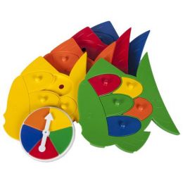 Plastic Peg Puzzles - Fishy (Set of 5 + Spinner) - Game