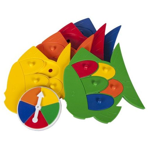 Plastic Peg Puzzles - Fishy (Set of 5 + Spinner) - Game