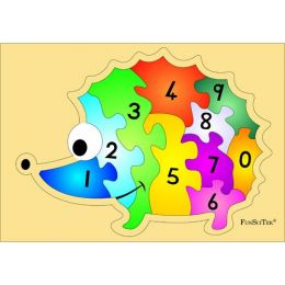 Frame Puzzle A4 - Hedgehog Numbers (wood)