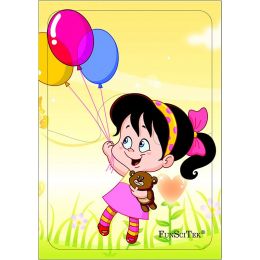 PZ Wood Frame - A5 2pc - Girl with Balloons