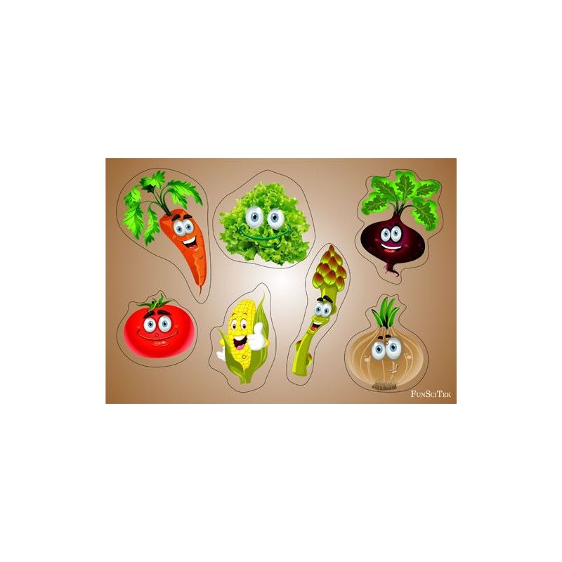 Knob Puzzle A4 - Vegetables (wood) - Fun