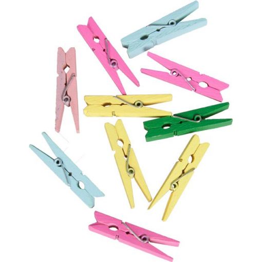 Pegs - Midi Wood Coloured 45mm (12pc)