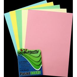 Project Board - A4 160g (50pc) Butterfly - Pastel Assorted