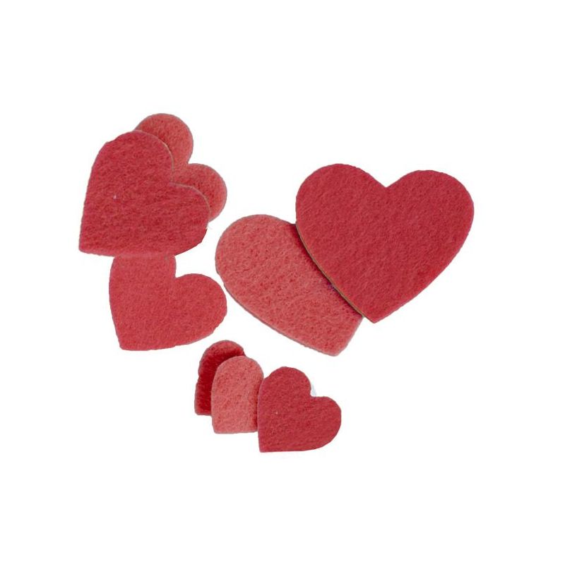 Felt - Hearts (10pc) - choose colour