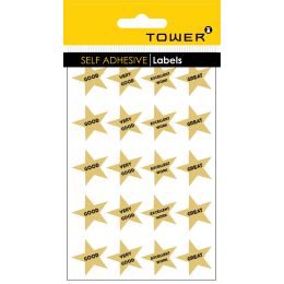 Stickers - Teachers Stars - 27mm (140pc) Variety - Gold