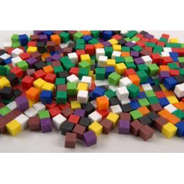 Cubes Metric 1cm 1g (10 colour, 1000pc) - solid plastic