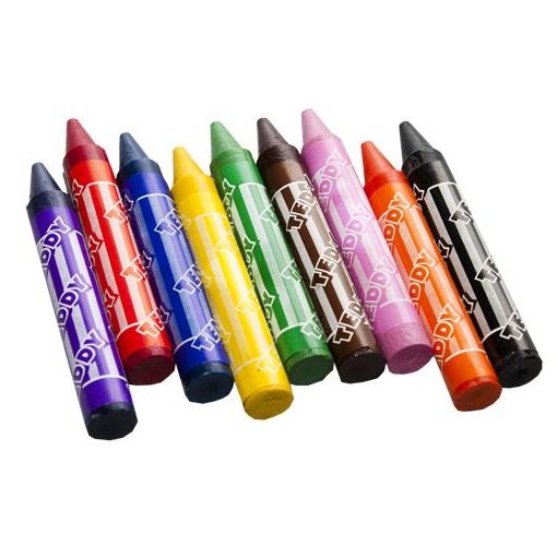 Wax Crayons - 14mm (9pc) C9 Jumbo - Teddy