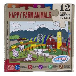 PZ SZ Wood 12pc - Happy Farm Animals
