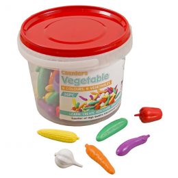 Counters - Vegetable - 36pc in Tub with tweezer(6 vegs, 6 colour)