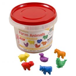 Counters - Farm Animals - 36pc in Tub with tweezer (6design, 6 colour)