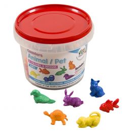 Counters - Animal / Pet - 36pc in Tub with tweezer (solid, 6 design, 6 colour)