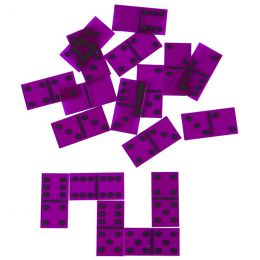 Translucent dominoes (6 dots, purple, 28pc)
