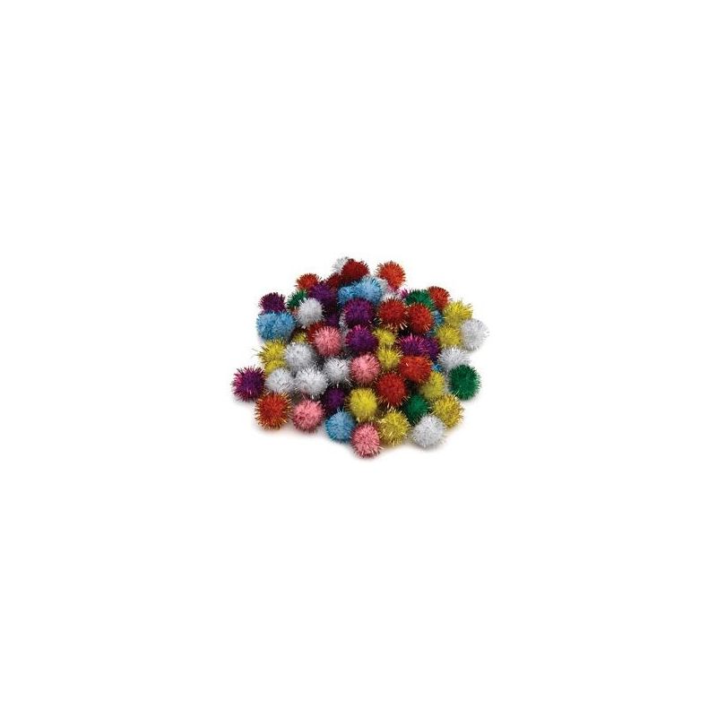 Pom Poms Glitter 10mm (50pc) - Assorted