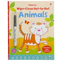 Book - Wipe Clean - Dot-to-Dot Animals - With Marker