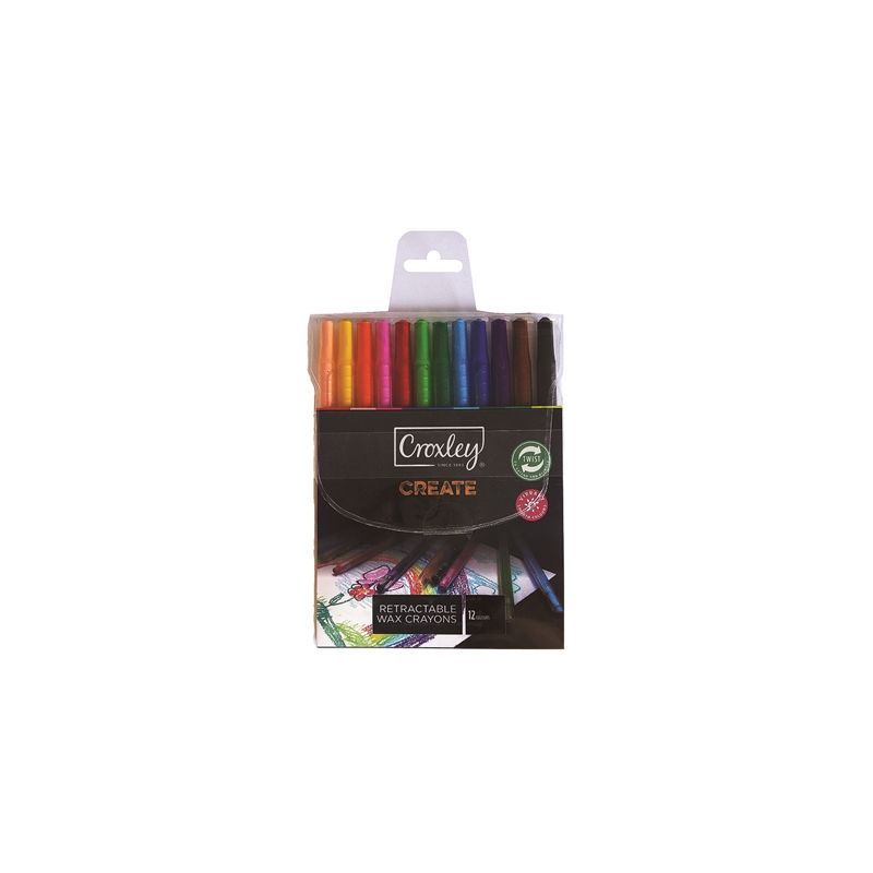 Twister Crayons - Retractable Wax (12pc) - Croxley