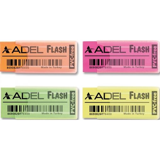 Eraser - 50x20x11mm (1pc) with PE Sleeve - Adel Flash