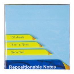 Sello-Notes Sticky Notes 75/75mm - Neon Blue (100 Sheets)