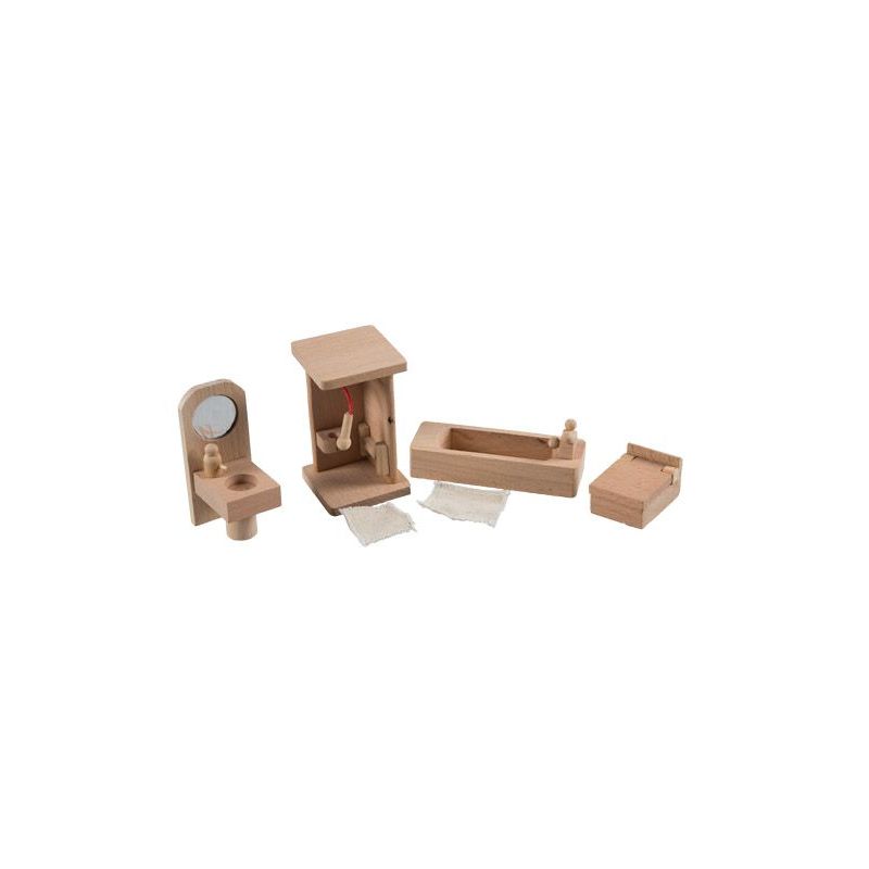 Wood Furniture - Dollhouse Bathroom (in Box)