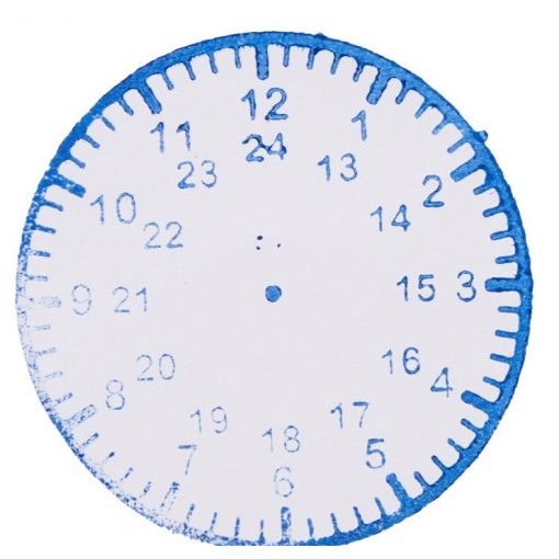 Clock Face Stamp - With Numbers (1-24) - wood