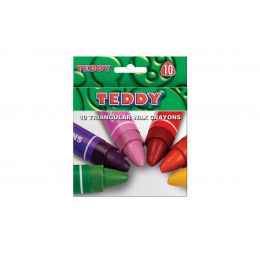 Wax Crayons - Triangular 11mm (10pc) T10 - Teddy