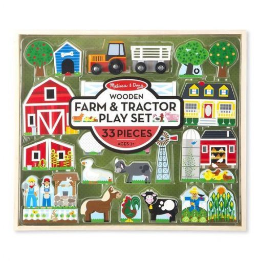 Wooden Farm and Tractor Play Set