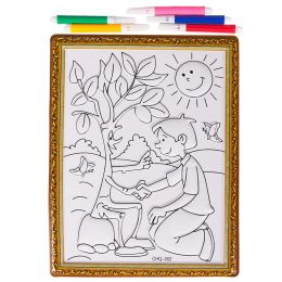 Craft Kit - Colour in 3D Picture - Boy and Tree