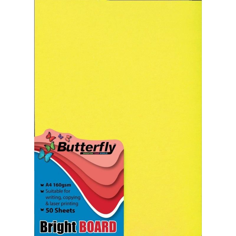 Project Board - A4 160g (50pc) Butterfly - Bright Yellow