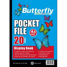 Flip File Display Book - A5 (20 Pocket) - Butterfly