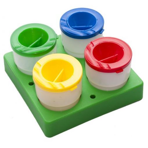 Paint Pot Set (2x2) - Stand and 4pc Pots with Lids