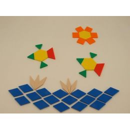 Pattern Blocks 6-shape 6-colour - Solid Plastic (250pc)