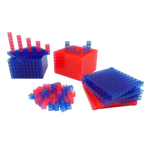 Base Ten Set - Transparent Interlocking (355pc) - classroom