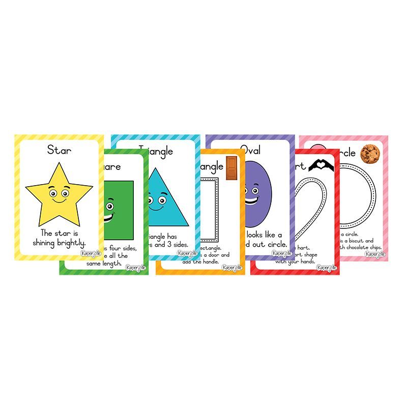 Dough Cards (A5) - Big Shapes (7pc) D/Sided