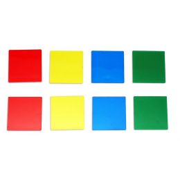 Square 2.54cm Tiles (2mm thick, 4 colour, 1000pc) - Transparent