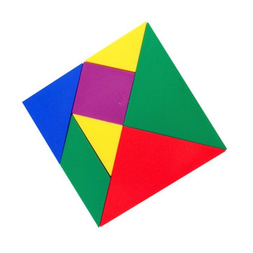 Tangram 35pc - Bright Colours (5 sets colour) Soft Rubber