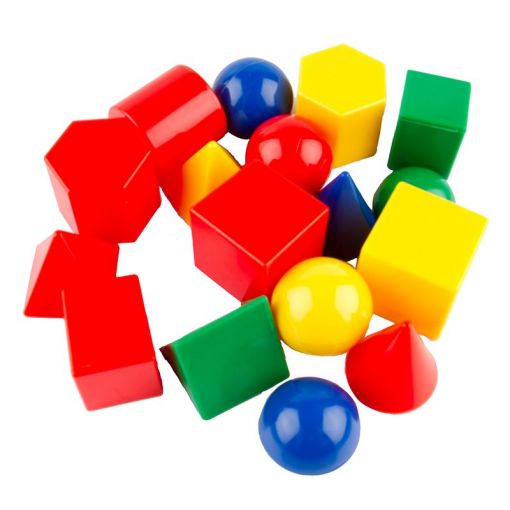 3D Geometric Shapes Set (~2.5cm, 40pc, 4colour) Mini Geosolids