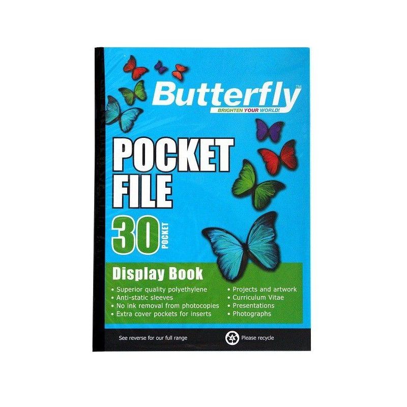 Flip File Display Book - A4 (30 Pocket) - Butterfly