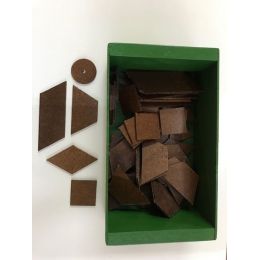 Wooden Flat Shape Blocks (56pc) Natural - In Wood Box