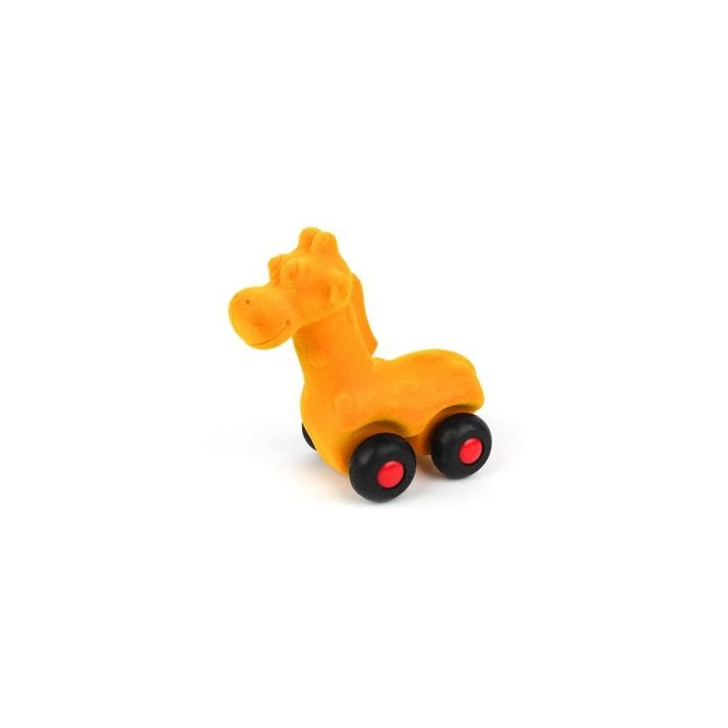 Rubbabu Aniwheelies - Giraffe  - Orange