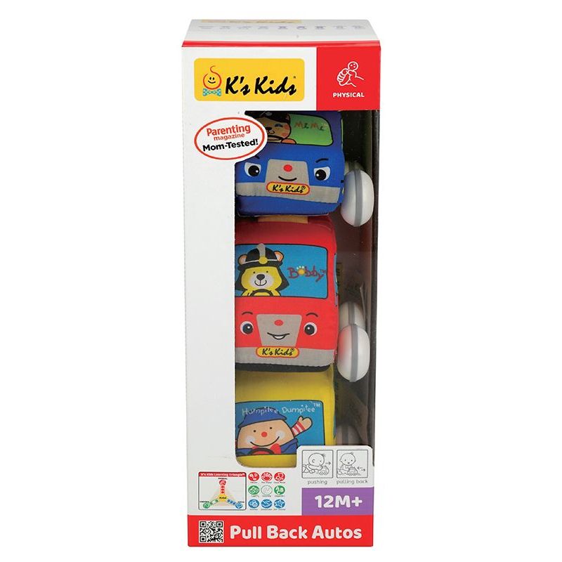 Pull-back Autos (3pc) in Gift Box (K's Kids) Soft Cars