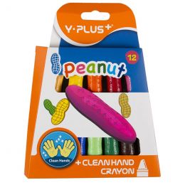Plastic Crayons - Peanut (12pc) - Y-Plus