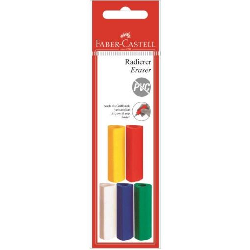 Pencil Grip -  Triangular PVC Free (5pc) also Eraser - FaberCastell