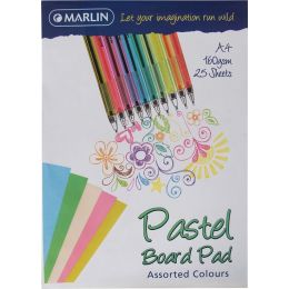 Board Pad - A4 160gsm (25 sheet) - Pastel Assorted